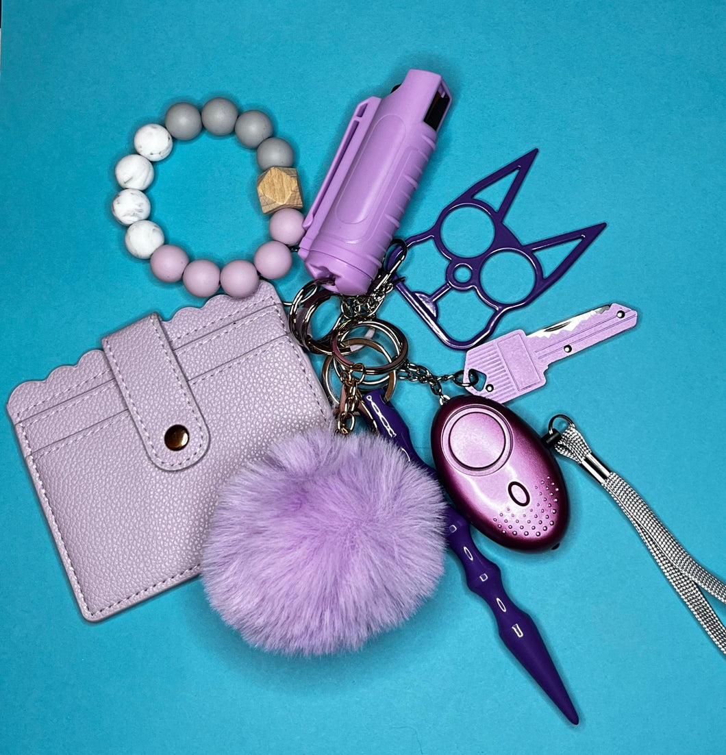 Purple Rain Safety Keychain